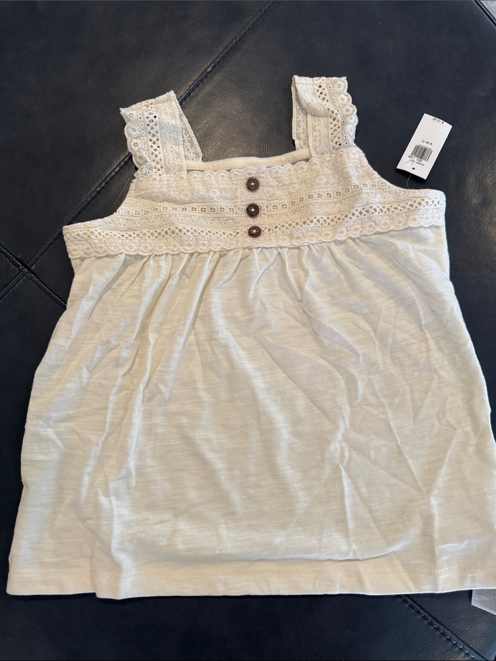 Old Navy Cream Lace-Trim Girls Tank Top